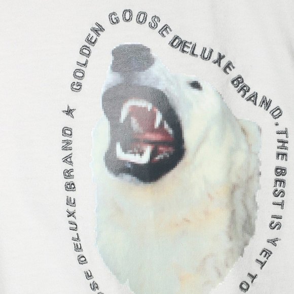 Golden Goose Men's Polar Bear Graphic Cotton T-Shirt White - Picture 5 of 5
